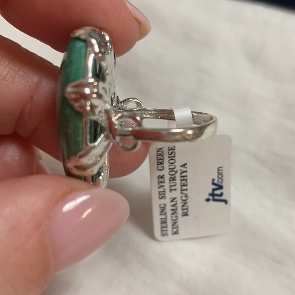 NWT JTV Pear Shaped Green Kingman Turquoise Ring - Picture 5 of 6